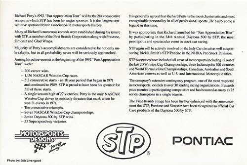 AUTOGRAPHED 1992 Richard Petty #43 STP Racing Team FAN APPRECIATION TO ...