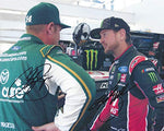 2X AUTOGRAPHED Kurt Busch & Clint Bowyer 2019 Monster Cup Series Drivers (#41 Haas / #14 OneCure) Garage Area Talk Dual Signed Picture 8X10 Inch NASCAR Glossy Photo with COA