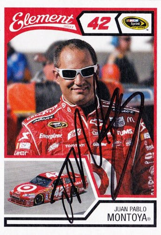AUTOGRAPHED Juan Pablo Montoya 2011 Wheels Element #42 TARGET RACING (Ganassi Team) NASCAR SIGNED Trading Card w/COA