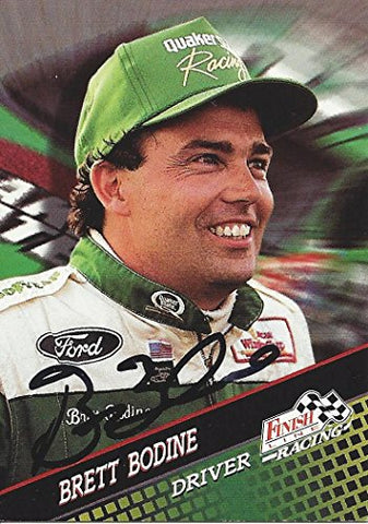 AUTOGRAPHED Brett Bodine 1994 Finish Line Racing (#26 Quaker State Ford) Winston Cup Series Vintage Signed NASCAR Collectible Trading Card with COA