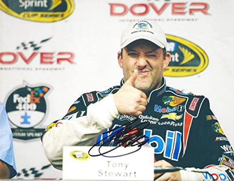 AUTOGRAPHED 2013 Tony Stewart #14 Mobil 1 Racing (Dover Media Center) NASCAR Signed Picture 9X11 Glossy Photo with COA
