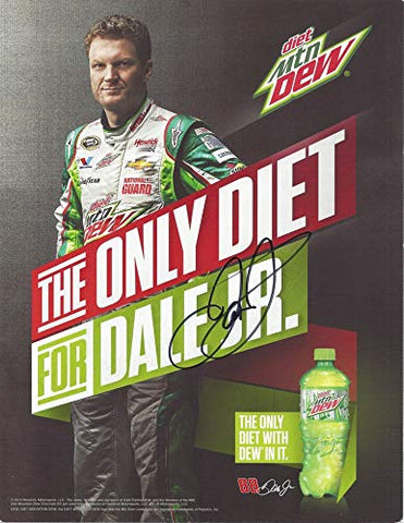 AUTOGRAPHED 2014 Dale Earnhardt Jr. #88 Diet Mountain Dew Racing THE ONLY DIET FOR DALE JR. (Hendrick Motorsports) Signed Collectible Picture 9X11 Inch NASCAR Official Hero Card Photo with COA