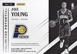 JOE YOUNG 2015-16 Panini Limited Basketball ROOKIE UNLIMITED POTENTIAL (3-Color Jumbo Patch) Rare Game-Worn Jersey (Indiana Pacers) Insert Signed NBA Collectible Trading Card #21/25