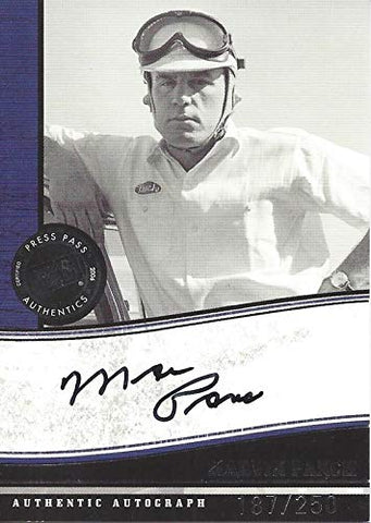 AUTOGRAPHED Marvin Panch 2006 Press Pass Legends Racing CERTIFIED SIGNATURE (On-Card Autograph) Vintage Driver Signed Collectible NASCAR Trading Card #187/250