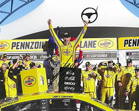 AUTOGRAPHED 2020 Joey Logano #22 Pennzoil Racing LAS VEGAS RACE WIN (Pennzoil 400) Victory Lane Celebration Signed Picture 8X10 Inch NASCAR Glossy Photo with COA