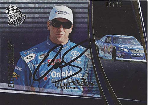 AUTOGRAPHED Elliott Sadler 2015 Press Pass Racing RARE CUP CHASE EDITION (#11 Nationwide Series) Gold Insert Signed NASCAR Collectible Trading Card with COA #10/75