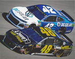 2X AUTOGRAPHED Jimmie Johnson & Kyle Larson 2018 On-Track Racing (#48 Lowes / #42 DC Solar) Monster Cup Series Signed Collectible Picture 8X10 Inch NASCAR Glossy Photo with COA