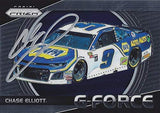AUTOGRAPHED Chase Elliott 2018 Panini Prizm Racing G-FORCE (#9 NAPA Team) Hendrick Motorsports Chrome Insert Signed Collectible NASCAR Trading Card with COA and Toploader