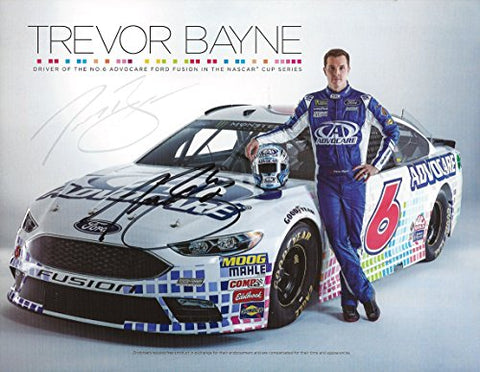 AUTOGRAPHED 2017 Trevor Bayne #6 Advocare Ford Team (Roush Racing) Monster Energy Cup Series Signed Collectible Picture 9X11 Inch NASCAR Hero Card Photo with COA