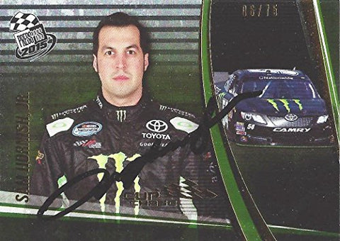 AUTOGRAPHED Sam Hornish Jr. 2015 Press Pass Racing (#54 Monster Energy Team) Nationwide Series Chrome Insert Signed Collectible NASCAR Trading Card with COA (#06 of 75 produced)