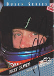 AUTOGRAPHED Ricky Craven 1994 Finish Line Racing (Dupont Driver) Busch Series Vintage Signed NASCAR Collectible Trading Card with COA