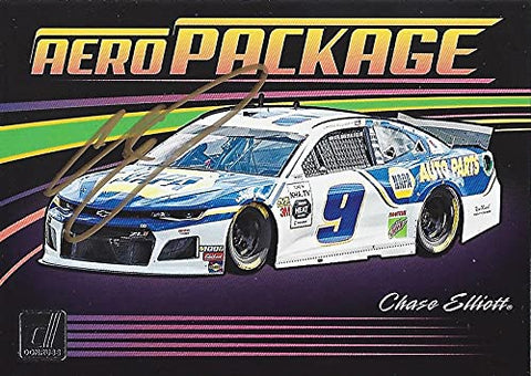 AUTOGRAPHED Chase Elliott 2020 Panini Donruss Racing AERO PACKAGE (#9 NAPA Driver) Hendrick Motorsports Insert Signed Collectible NASCAR Trading Card with COA
