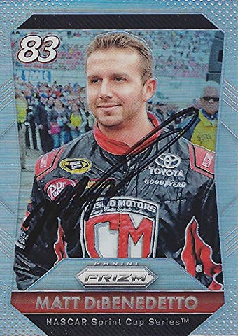 AUTOGRAPHED Matt DiBenedetto 2016 Panini Prizm Racing RARE PRIZM (#83 BK Team) Sprint Cup Series Insert Signed NASCAR Collectible Trading Card with COA
