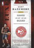 KENT BAZEMORE 2015-16 Panini Luxe Basketball GAME WORN MEMORABILIA (Jumbo Jersey Patch) Atlanta Hawks Insert Relic NBA Collectible Trading Card (#59 of 99)
