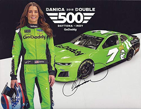 AUTOGRAPHED 2018 Danica Patrick #7 GoDaddy Racing DANICA DOUBLE DAYTONA 500 CAR (Final Ride) Monster Energy Cup Series Signed Collectible Picture NASCAR 9X11 Inch Hero Card Photo with COA