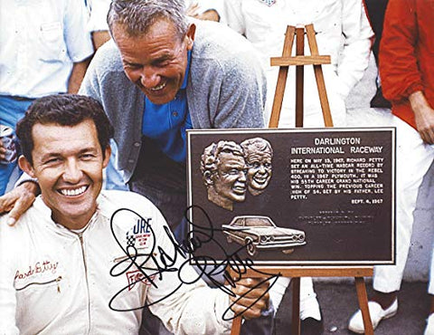 AUTOGRAPHED Richard Petty #43 STP Racing DARLINGTON INTERNATIONAL RACEWAY (Record-Breaking Award) Vintage Signed Collectible Picture NASCAR 9X11 Inch Glossy Photo with COA