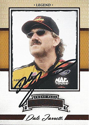 AUTOGRAPHED Dale Jarrett 2013 Press Pass LEGENDS (#28 Texaco Racing) HALL OF FAMER Signed Collectible NASCAR Trading Card with COA
