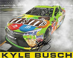 AUTOGRAPHED 2015 Kyle Busch #18 M&Ms Crispy Racing CHAMPIONSHIP SEASON (Joe Gibbs Toyota) Signed NASCAR Collectible Picture 8X10 Inch Photo Hero Card Photo with COA