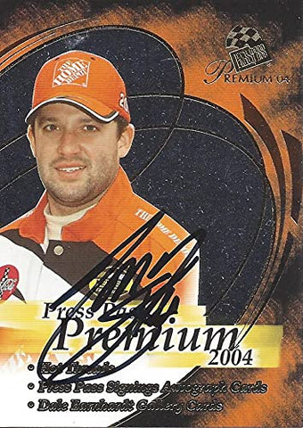 AUTOGRAPHED Tony Stewart 2004 Press Pass Premium CHROME CHECKLIST (#20 Home Depot Team) Joe Gibbs Racing Signed NASCAR Collectible Trading Card with COA