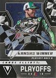 AUTOGRAPHED Chase Elliott 2019 Panini Victory Lane Racing 2018 PLAYOFFS KANSAS WINNER (#9 Mountain Dew Team) Signed NASCAR Collectible Trading Card with COA
