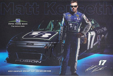 AUTOGRAPHED 2012 Matt Kenseth #17 Fifth-Third Bank Racing (Roush) 7X11 NASCAR SIGNED Hero Card w/COA
