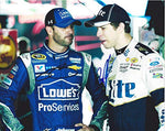 2X AUTOGRAPHED Jimmie Johnson & Brad Keselowski GARAGE AREA Signed Picture NASCAR Glossy 8X10 Inch Photo with COA
