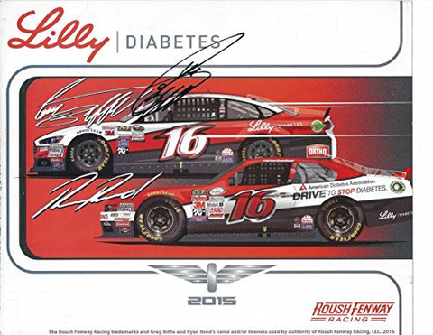 AUTOGRAPHED 2015 Greg Biffle #16 Lilly Diabetes Racing (Roush Fenway) 9X11 Signed Picture NASCAR Hero Card with COA