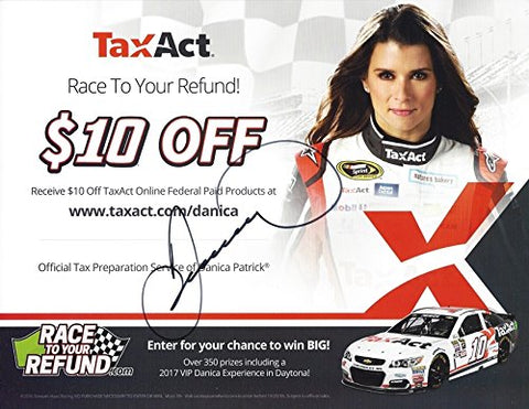 AUTOGRAPHED 2017 Danica Patrick #10 Tax Act Chevrolet Racing (Stewart-Haas Team) Monster Energy Cup Series Signed Collectible Picture NASCAR 9X11 Inch Hero Card Photo with COA