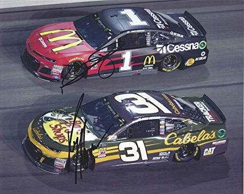 2X AUTOGRAPHED Ryan Newman & Jamie McMurray 2018 On-Track Racing (#31 Bass Pro Shops / #1 McDonalds) Monster Cup Series Dual Signed Collectible Picture NASCAR 8X10 Inch Glossy Photo with COA
