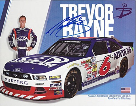AUTOGRAPHED 2014 Trevor Bayne #6 Advocare Racing (Nationwide Series) Signed 9X11 NASCAR Hero Card Photo w/COA
