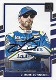 AUTOGRAPHED Jimmie Johnson 2018 Panini Donruss Racing FINAL SEASON WITH LOWES (#48 Lowes Team) Hendrick Motorsports Signed NASCAR Collectible Trading Card with COA