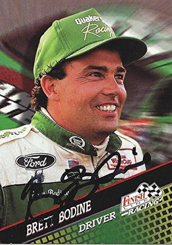 AUTOGRAPHED Brett Bodine 1994 Finish Line Racing (#26 Quaker State Ford) Winston Cup Series Vintage Signed NASCAR Collectible Trading Card with COA