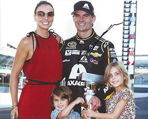 AUTOGRAPHED 2014 Jeff Gordon #24 Axalta Racing 5X BRICKYARD 400 RACE WINNER (Victory Family Pose) Hendrick Motorsports Signed Collectible Picture 8X10 Inch NASCAR Glossy Photo with COA