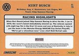 AUTOGRAPHED Kurt Busch 2020 Panini Donruss OPTIC (#1 Monster Team) Chip Ganassi Racing Monster Cup Series Signed NASCAR Collectible Trading Card with COA
