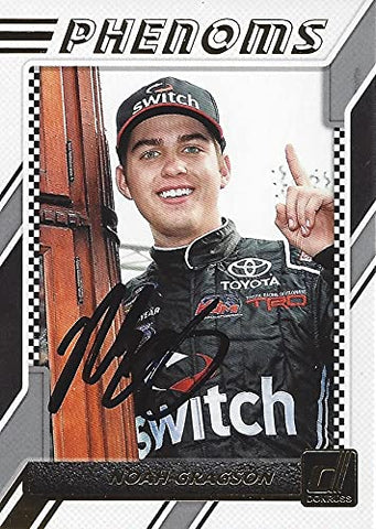 AUTOGRAPHED Noah Gragson 2018 Panini Donruss Racing PHENOMS (#18 Kyle Busch Motorsports Driver) Truck Series Rookie Insert Signed NASCAR Collectible Trading Card with COA