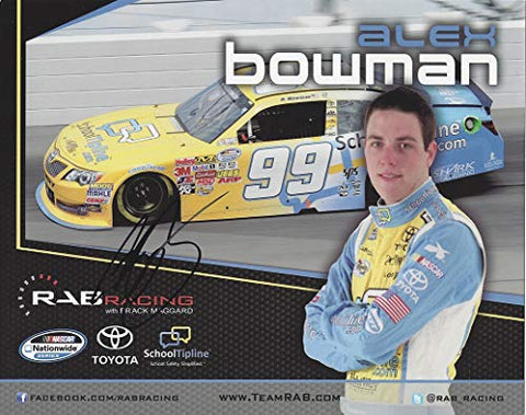 AUTOGRAPHED 2013 Alex Bowman #99 School Tipline Toyota Team (RAB Racing with Brack Maggard) Nationwide Series Rare Signed Collectible Picture NASCAR 8X10 Inch Hero Card Photo with COA