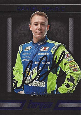 AUTOGRAPHED Daniel Hemric 2016 Panini Torque Racing (Camping World Truck Series) Brad Keselowski Racing Ford CleanPower Insert Signed NASCAR Collectible Trading Card with COA #099/125
