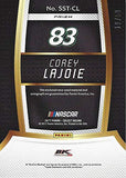 AUTOGRAPHED Corey LaJoie 2017 Panini Select Racing (#83 Dustless Blasting Racing) TRIPLE RELIC ON-CARD SIGNATURE (Race-Used Memorabilia) Signed Collectible NASCAR Trading Card #19/50