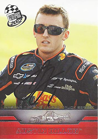 AUTOGRAPHED Austin Dillon 2012 Press Pass Racing (#3 Bass Pro Shops) RCR Team Camping World Truck Series Signed NASCAR Collectible Trading Card with COA