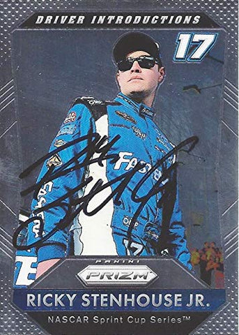 AUTOGRAPHED Ricky Stenhouse Jr. 2016 Panini Prizm Racing DRIVER INTRODUCTIONS (#17 Fastenal Team) Roush Fenway Ford Chrome Signed NASCAR Collectible Trading Card with COA