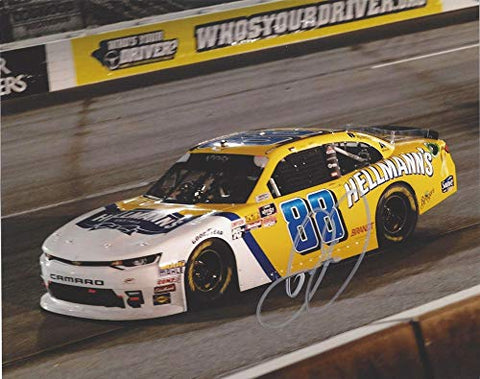 AUTOGRAPHED 2018 Dale Earnhardt Jr. #8 Hellmanns Car RICHMOND RACE On-Track Racing (Xfinity Series) JR Motorsports Signed Collectible Picture 8X10 Inch NASCAR Glossy Photo with COA