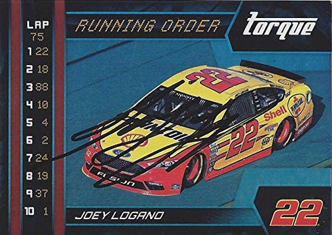 AUTOGRAPHED Joey Logano 2017 Panini Torue Racing RUNNING ORDER (#22 Pennzoil Penske Team) Monster Cup Series Rare Insert Signed NASCAR Collectible Trading Card with COA