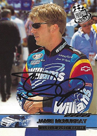 AUTOGRAPHED Jamie McMurray 2003 Press Pass Racing (#27 Williams Travel Center Team) Busch Series Signed NASCAR Collectible Trading Card with COA