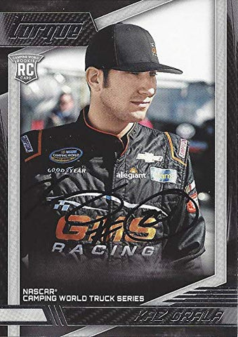 AUTOGRAPHED Kaz Grala 2017 Panini Torque Racing OFFICIAL ROOKIE CARD Camping World Truck Series Signed NASCAR Collectible Trading Card with COA
