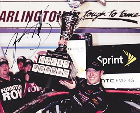 AUTOGRAPHED 2011 Regan Smith #78 Furniture Row Racing DARLINGTON RACE WIN (Victory Lane Celebration) Trophy Pose Signed Picture 8X10 Inch NASCAR Glossy Photo with COA