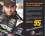 AUTOGRAPHED 2019 Matt DiBenedetto #95 Procore Toyota Team (Levine Family Racing) Monster Energy Cup Series Rare Signed Collectible Picture 8X10 Inch NASCAR Hero Card Photo with COA