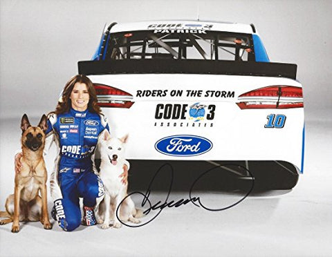 AUTOGRAPHED 2017 Danica Patrick #10 Code 3 Racing MEDIA DAY DOG POSE (Monster Energy Cup Series) Stewart-Haas Team FINAL SEASON Signed Collectible Picture NASCAR 9X11 Inch Glossy Photo with COA
