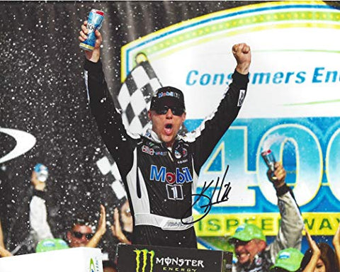 AUTOGRAPHED 2019 Kevin Harvick #4 Mobil 1 Ford Driver MICHIGAN RACE WIN (Victory Lane Celebration) Monster Energy Cup Series Signed Collectible Picture 8X10 Inch NASCAR Glossy Photo with COA