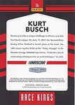 AUTOGRAPHED Kurt Busch 2018 Panini Donruss Racing RACE KINGS (#41 Stewart-Haas Team) Insert Signed NASCAR Collectible Trading Card with COA