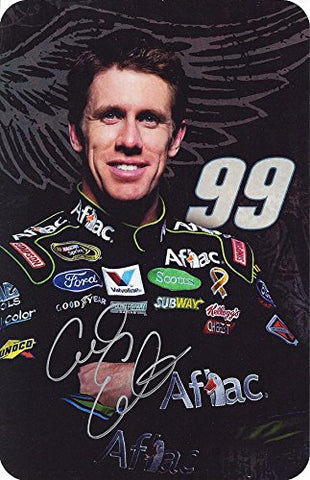 AUTOGRAPHED Carl Edwards #99 Aflac Racing Team (Roush) Signed 5X7 NASCAR Hero Card with COA